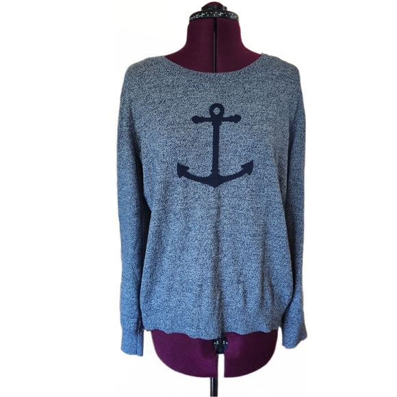Nautica Long Sleeve Anchor Intarsia Womens Sweater Top - Picture 5 of 16